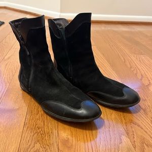 Mephisto Black Suede Leather Mid-Calf Booties, SZ 11, great condition